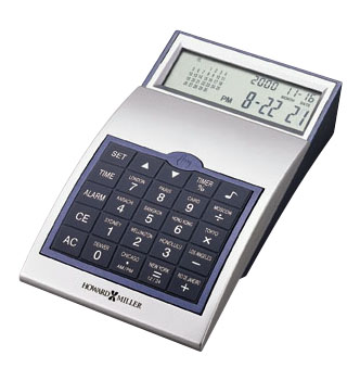Howard Miller One Touch World Clock Calculator Calendar #645-499