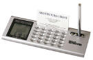 Desk Calculator & World Time Clock with Pen and Business Holder 