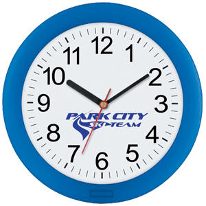 Wall Clock 10" Translucent Frame in Blue Black or Red