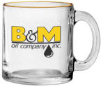 G442: 13 oz. Clear Glass Coffee Mug with your logo printed on sale