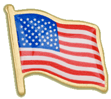 American Flag GOld Finish metal Lapel Pin Made in USA 