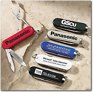 Multi-Purpose Pocket Knife imprinted with Your Logo - Great Tradeshow Give awayTool