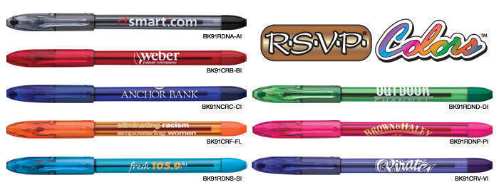 Pentel R S V P ball pens RSVP Ball pens custom Imprinted Gel Pens